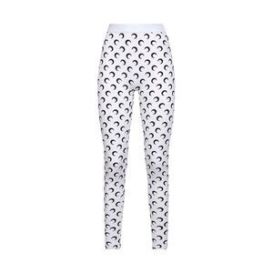 Marine Serre Women Optical White Moon Print Recycled Jersey Leggings